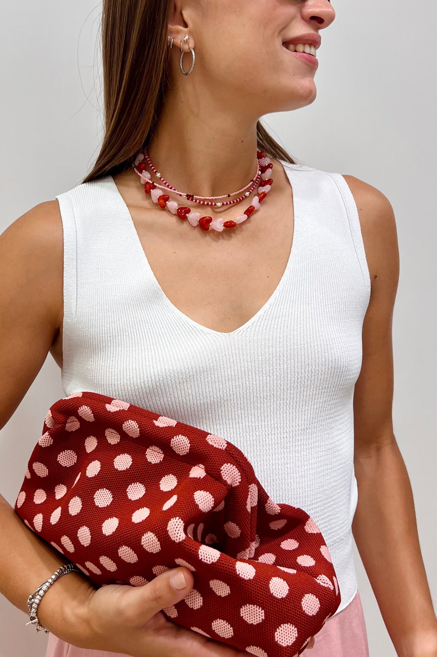 COLLANA CUORI RESINA