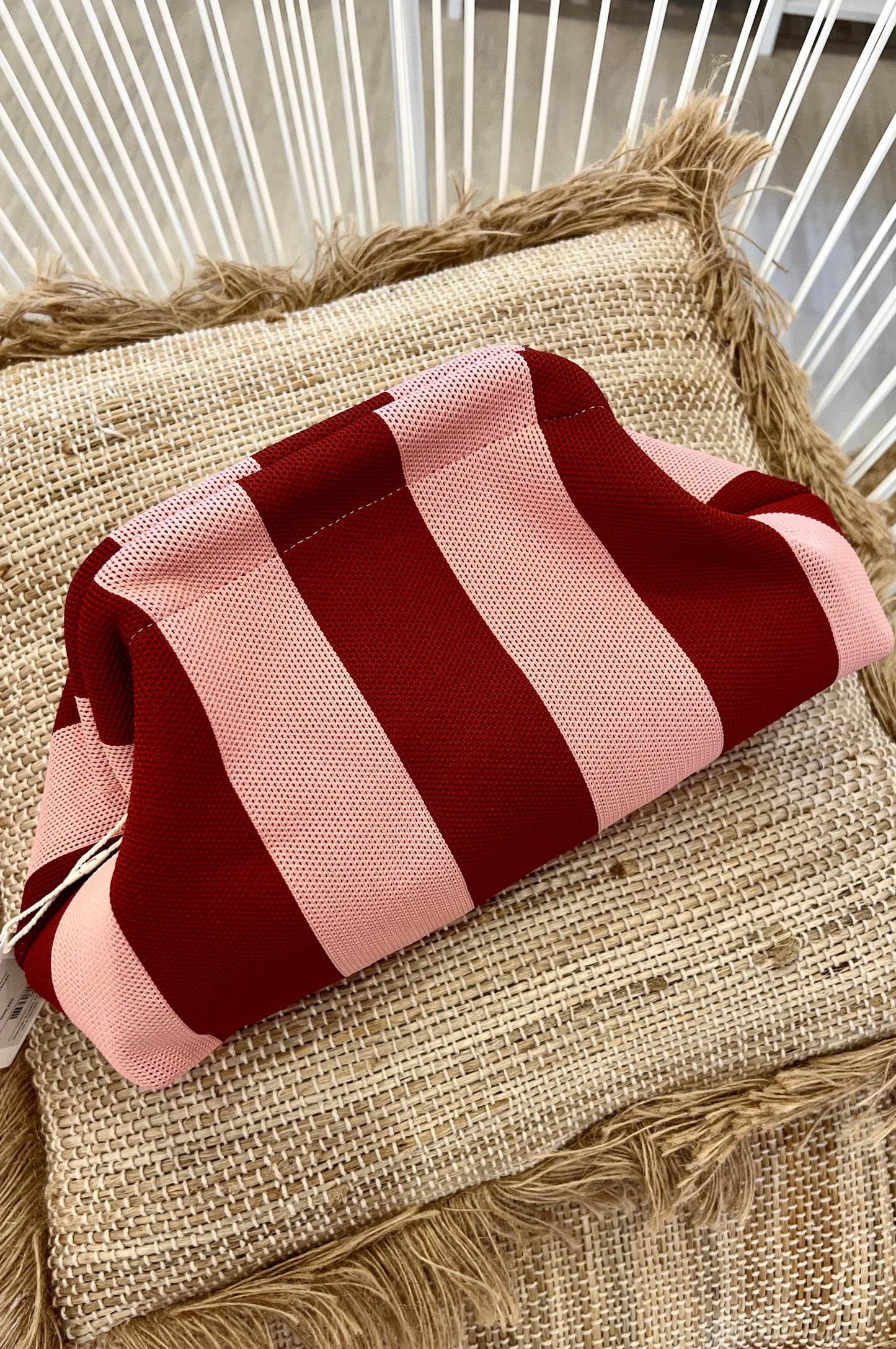 POUCH RIGHE ROSA-BORDEAUX
