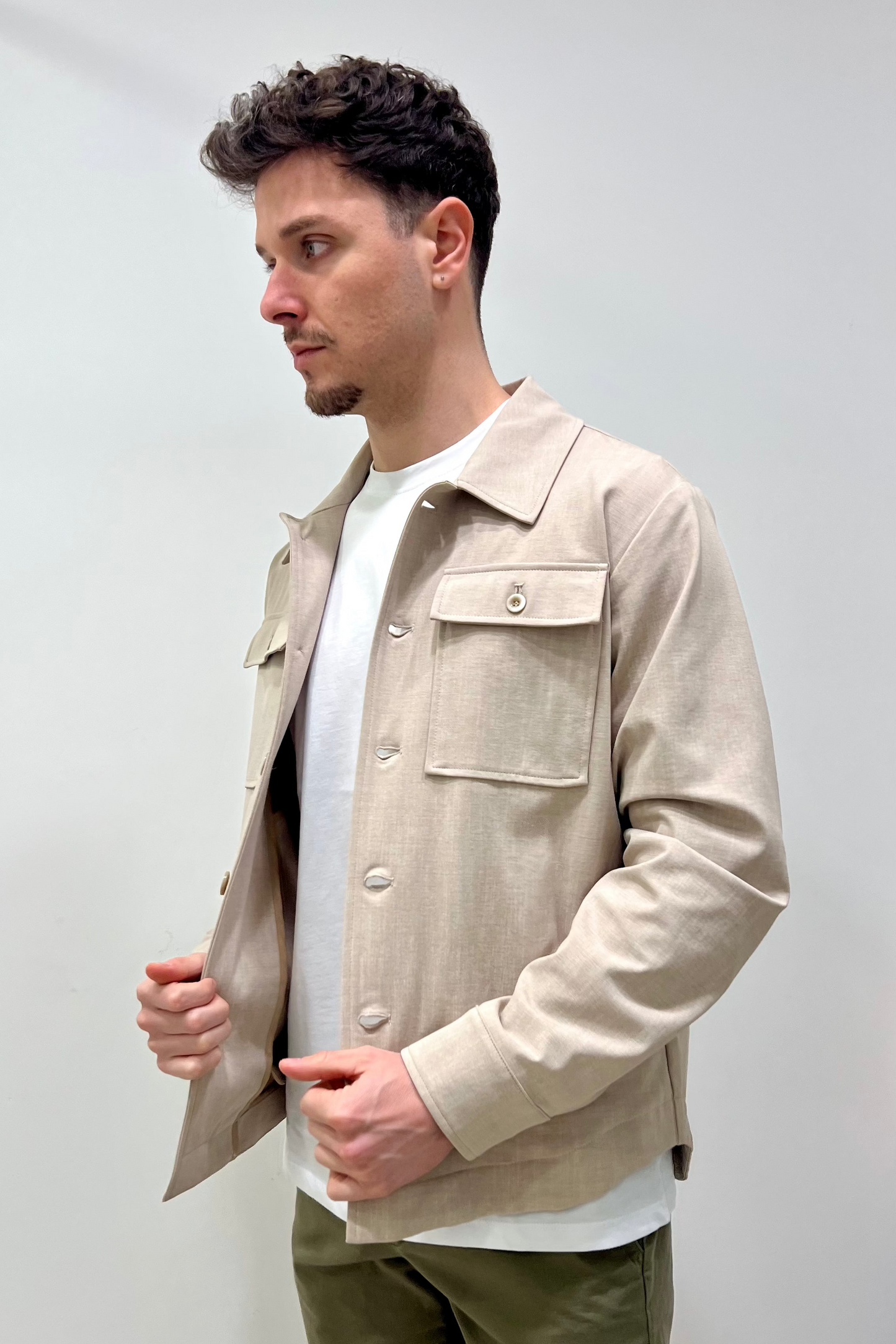 GIACCA CAMICIA - BEIGE
