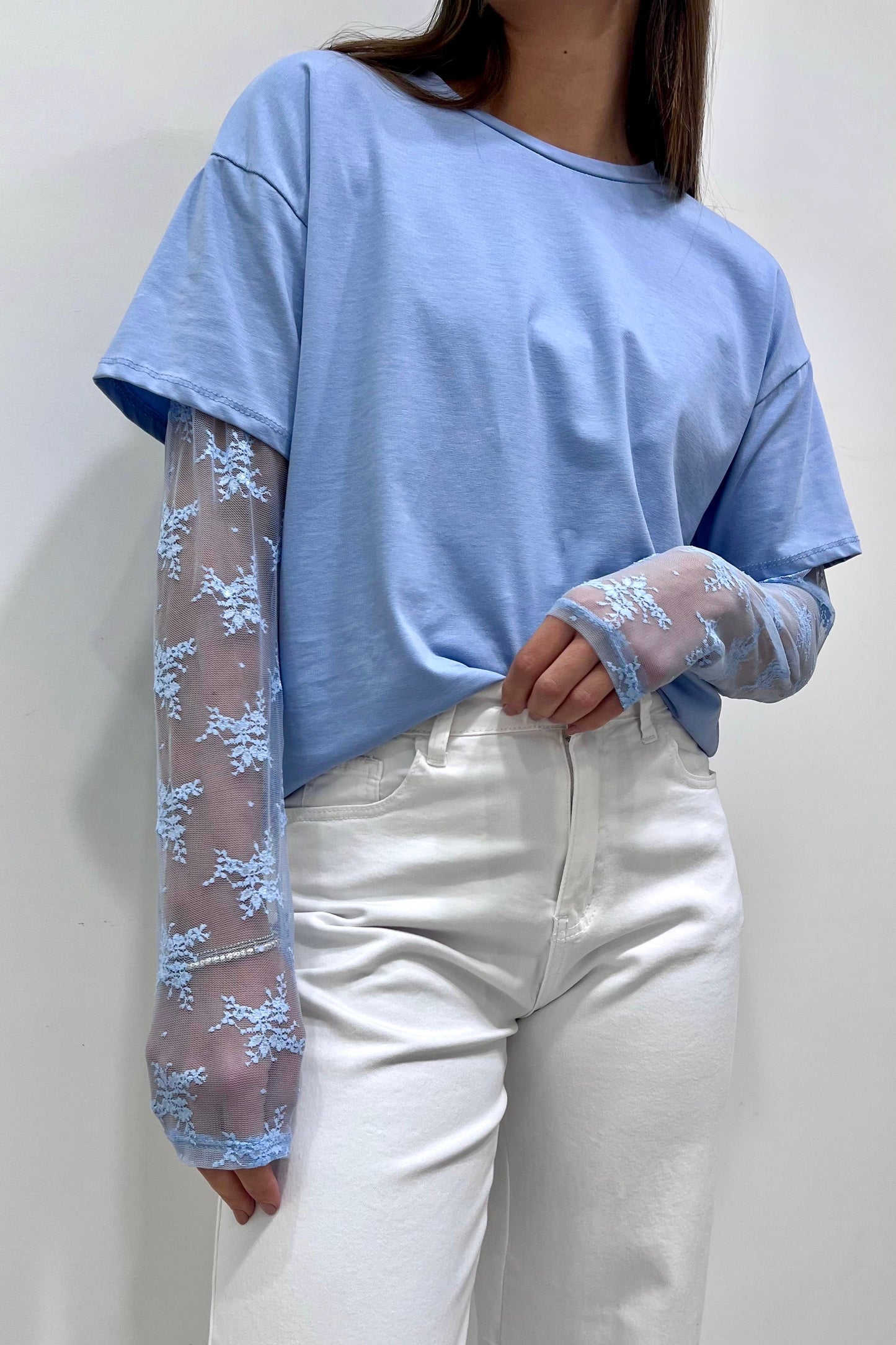 T-SHIRT CAMELIA - CELESTE