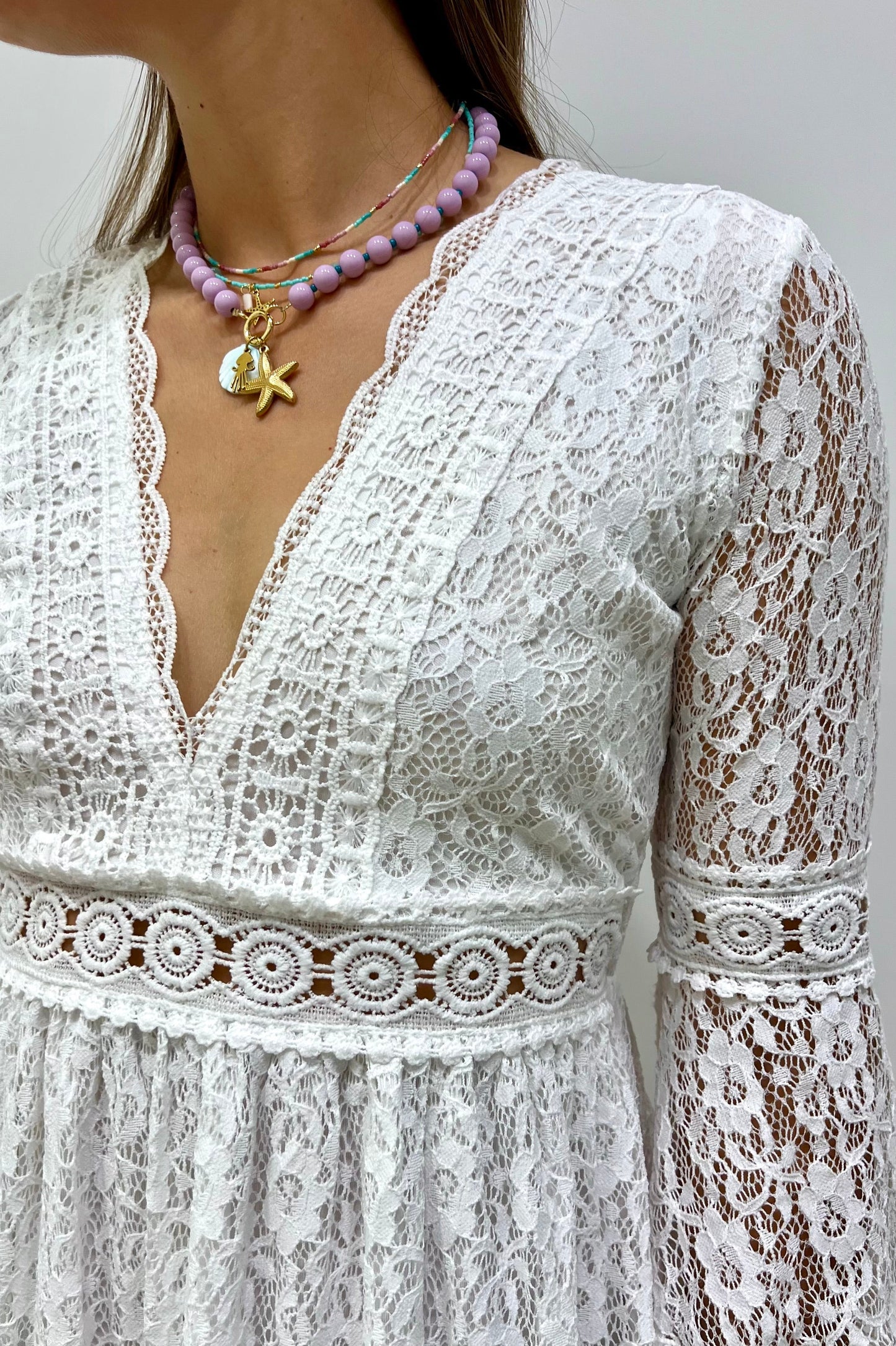 COLLANA PERLINE XL LILLA/ACQUA