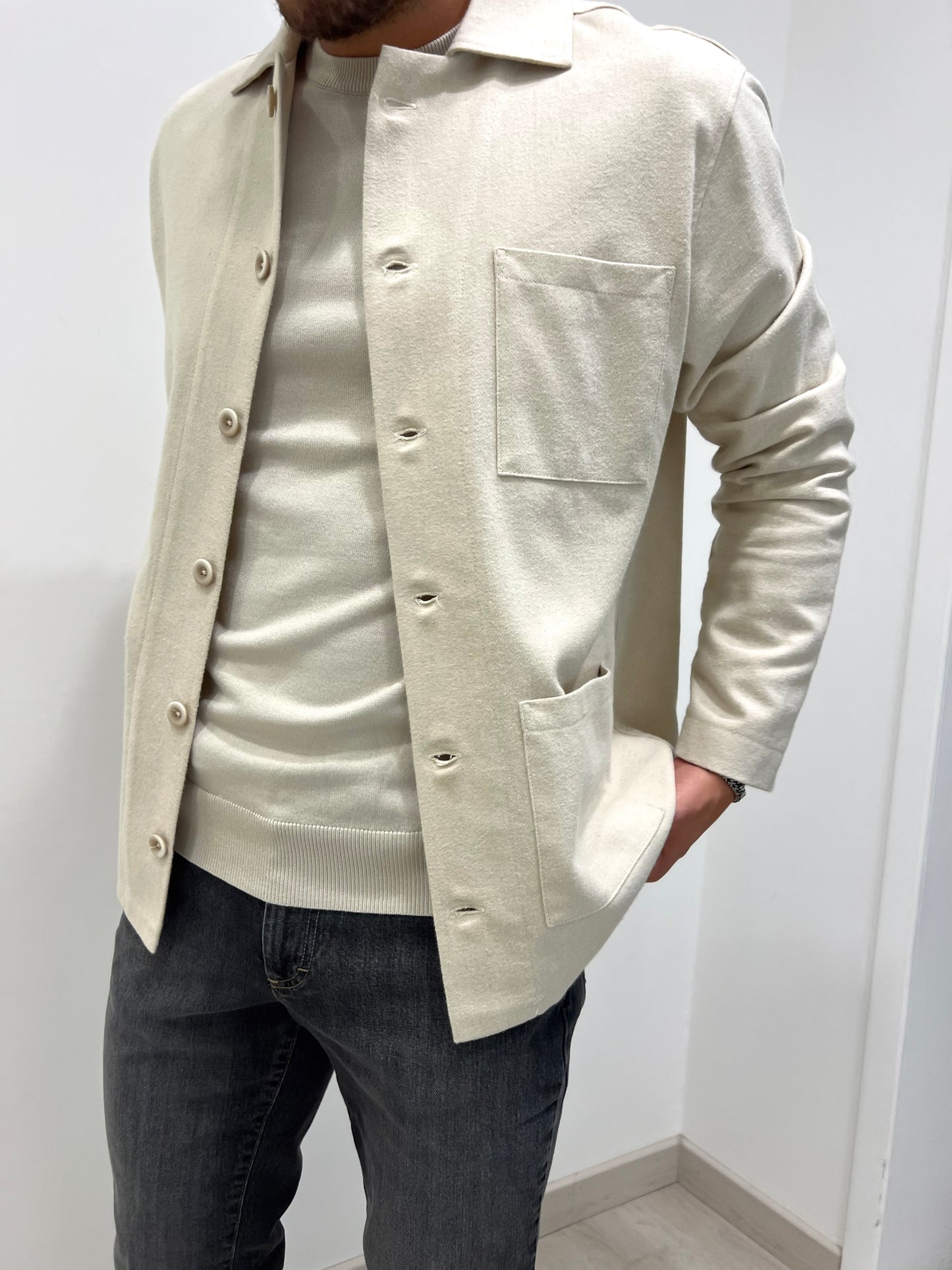 GIACCA CAMICIA - ÉCRU