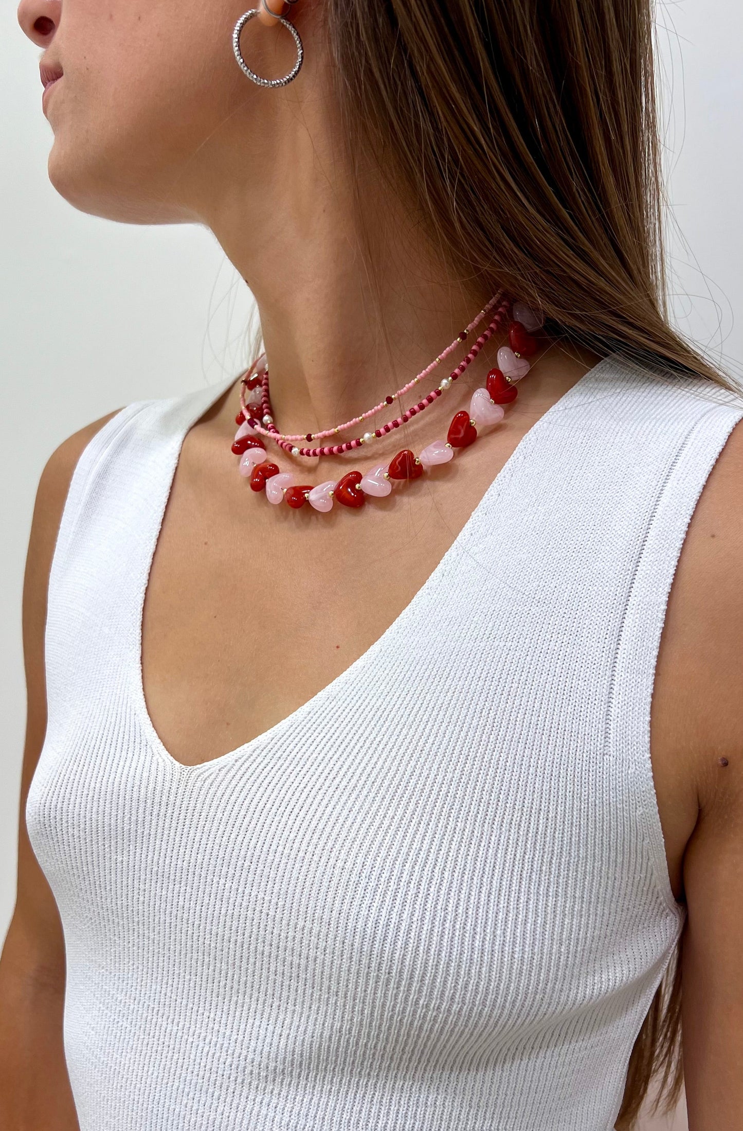 COLLANA CUORI RESINA