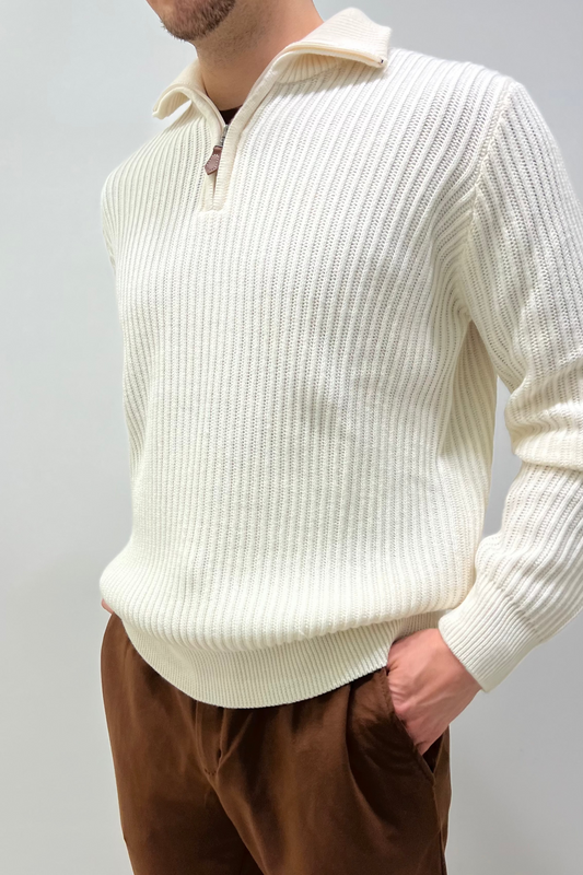 MAGLIONE MEZZA ZIP LAVORATO