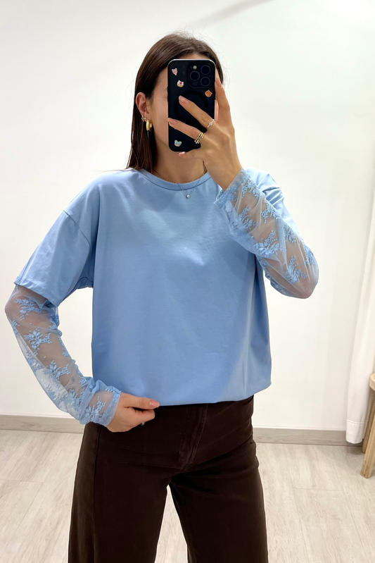 T-SHIRT CAMELIA - CELESTE